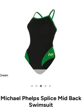 Michael Phelps Girls' Green & Black Splice One-Piece Swimsuit
